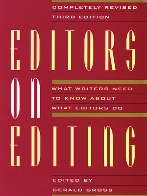 cover image of Editors on Editing